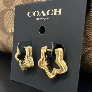 Coach Heart Hoop Earrings CY098 GLD